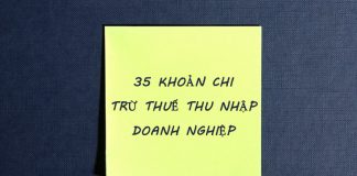 35 khoản chi trừ thuế thu nhập doanh nghiệp