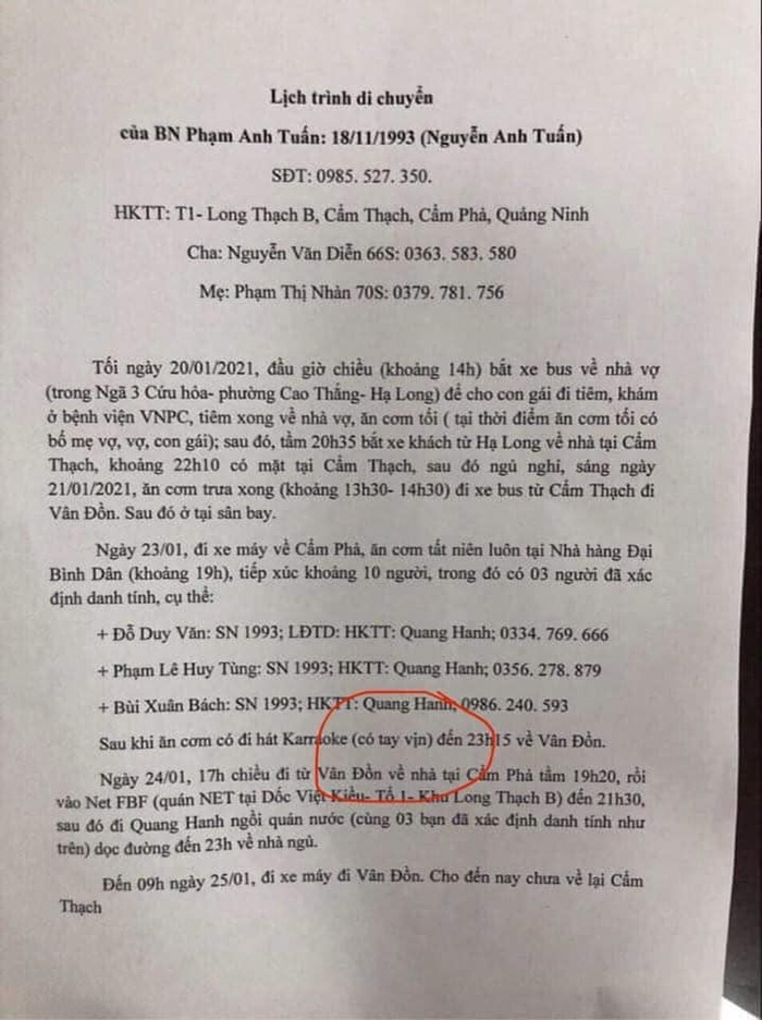 tờ trình bệnh nhân Covid sai sự thật