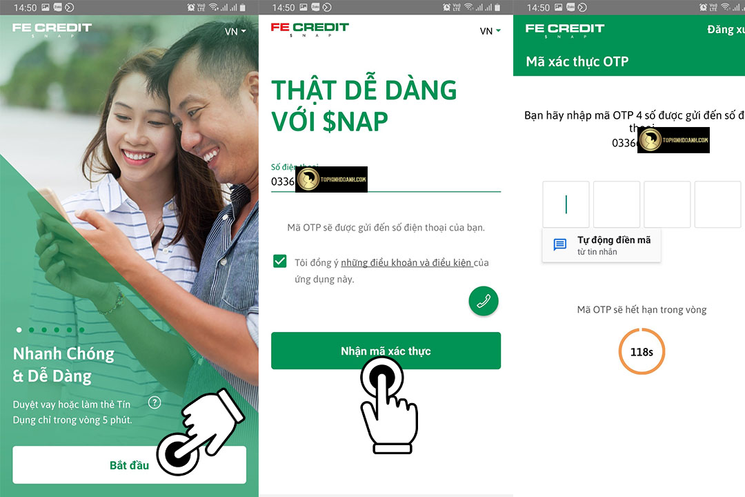 nhập số điện thoại người dùng