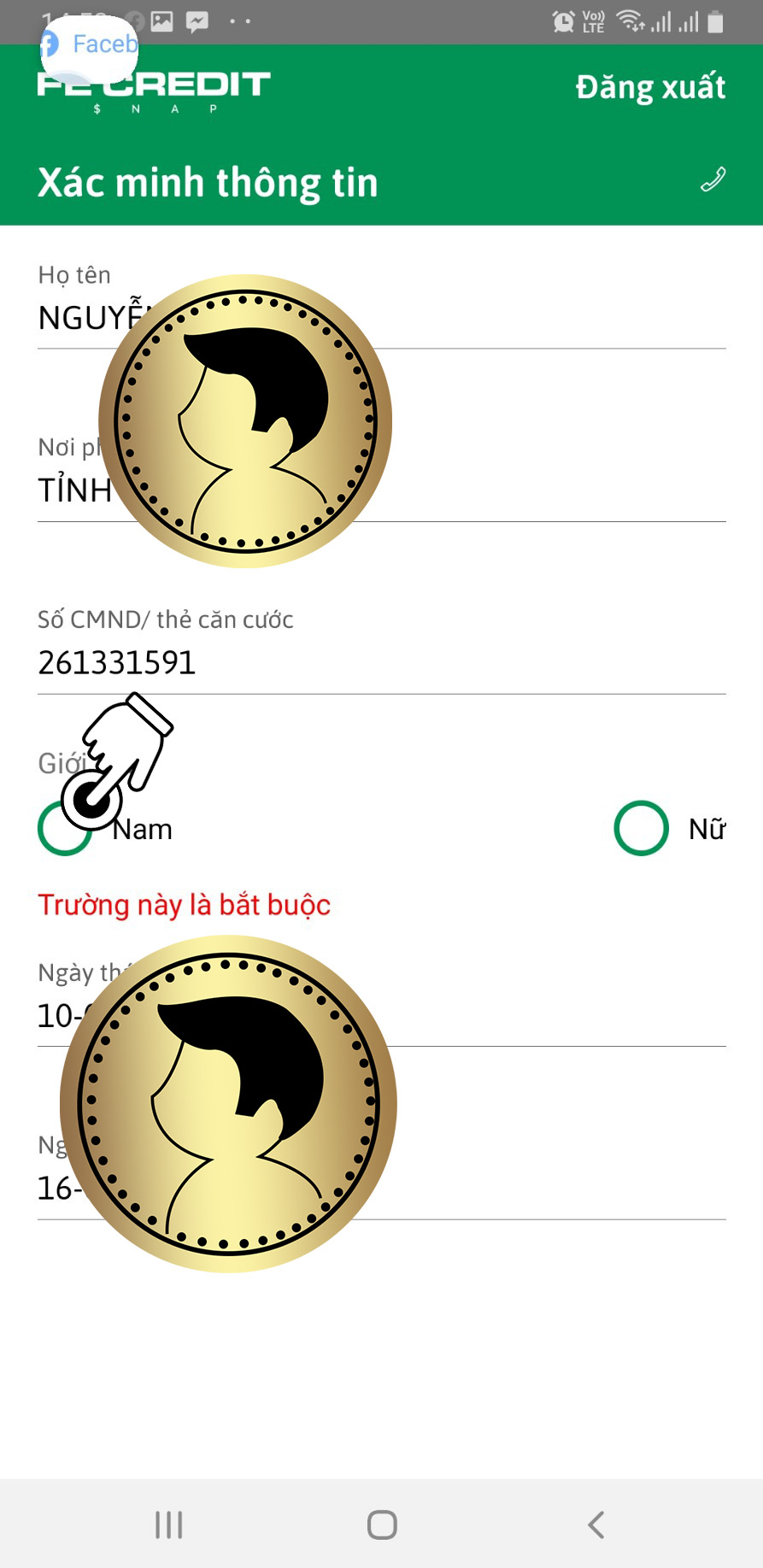xác minh thông tin người dùng