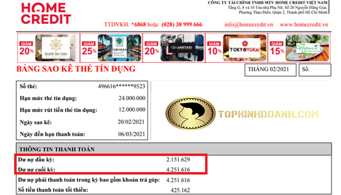 dư nợ đầu kỳ và cuối kỳ