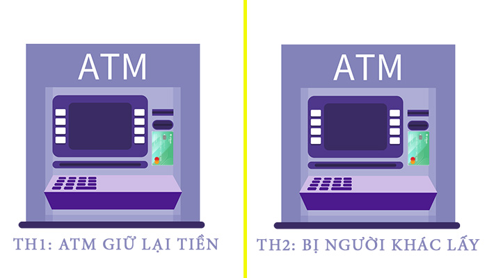 Các trường hợp khi rút tiền quên lấy tiền