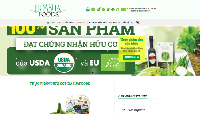 cửa hàng Organic Hoa Sữa