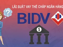 Lãi suất vay thế chấp ngân hàng BIDV