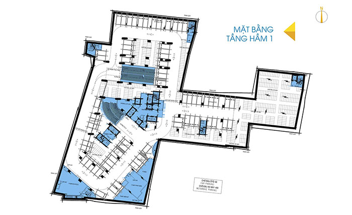 Thiết kế mặt bằng tầng hầm 1