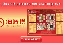 Bảng giá Haidilao: 5+ Kinh nghiệm giúp tiết kiệm chi phí Bảng giá Haidilao mới nhất hiện nay
