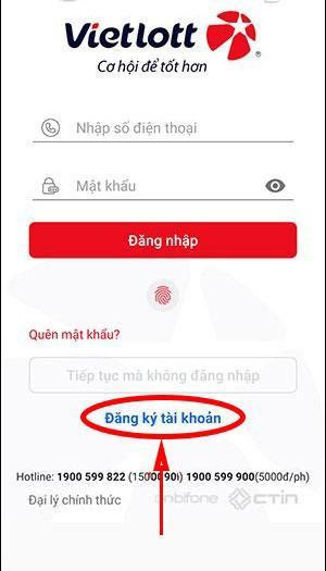 Đăng ký tài khoản Vietlott