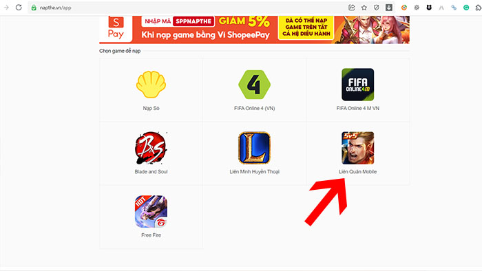 nạp quân huy garena