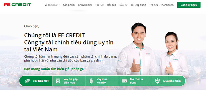 Chọn sản phẩm vay FE Online