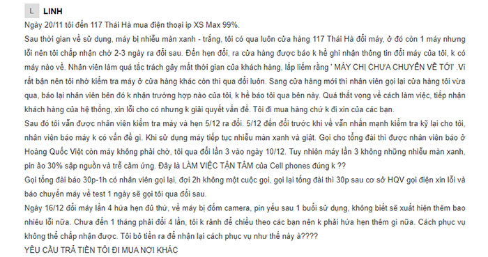 Cellphone S lừa đảo khách hàng