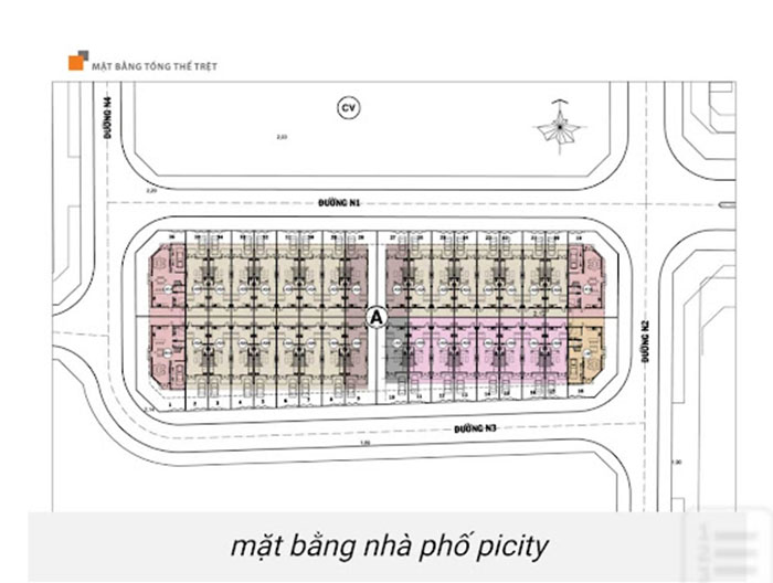 Mặt bằng nhà phố Picity Park Quận 12