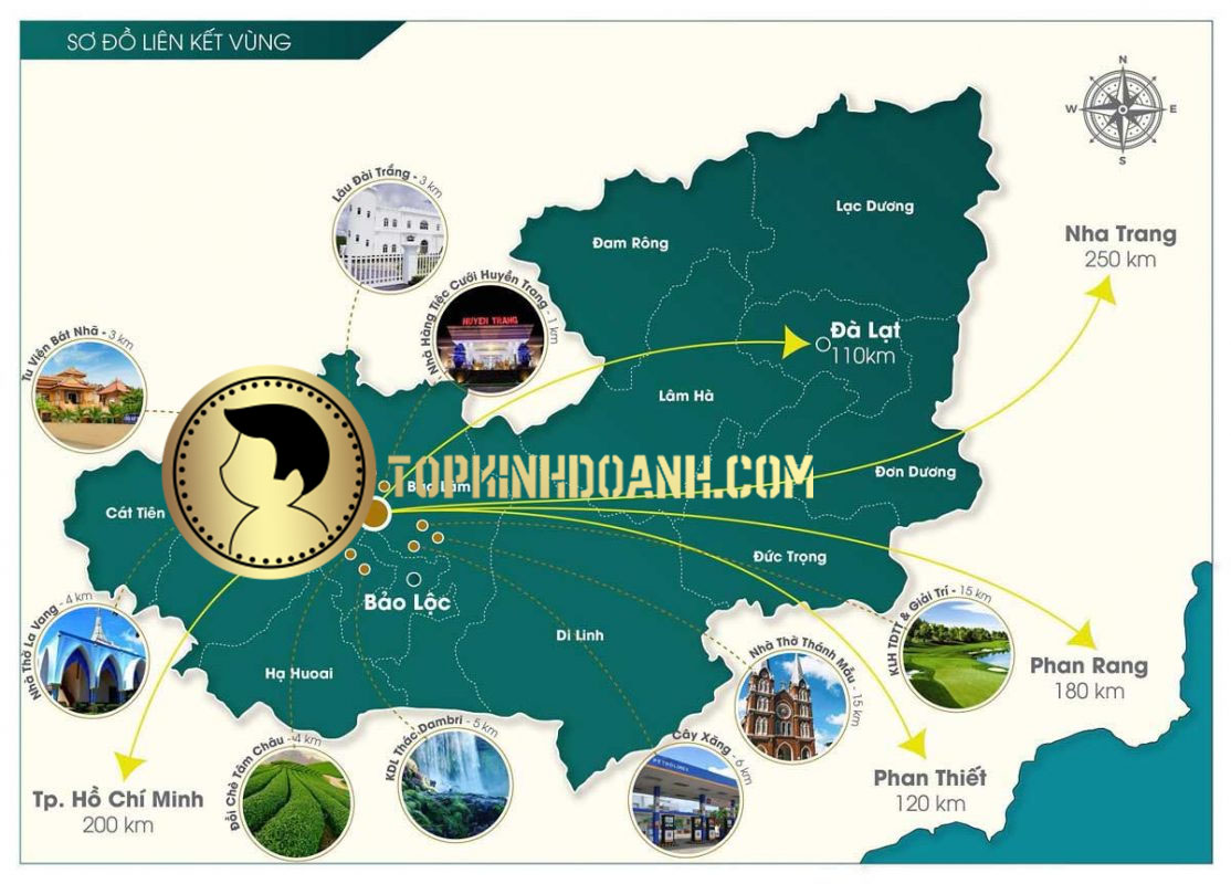 Vị trí thành phố Bảo Lộc