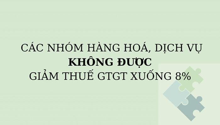 nhóm hàng hóa không giảm thuế gtgt