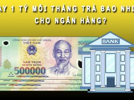 vay 1 tỷ mỗi tháng trả bao nhiêu