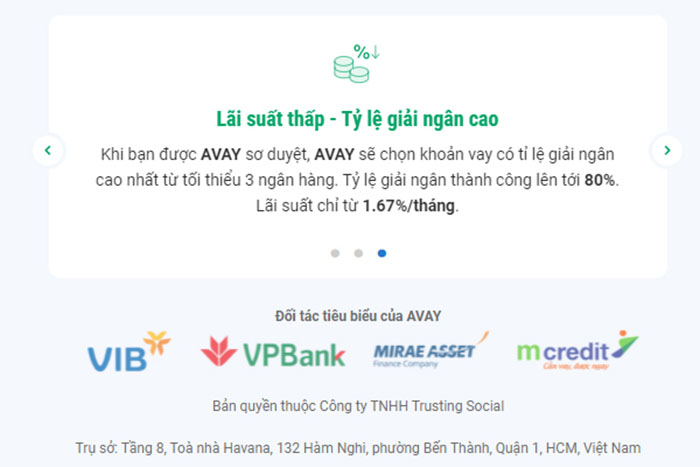 lãi suất avay