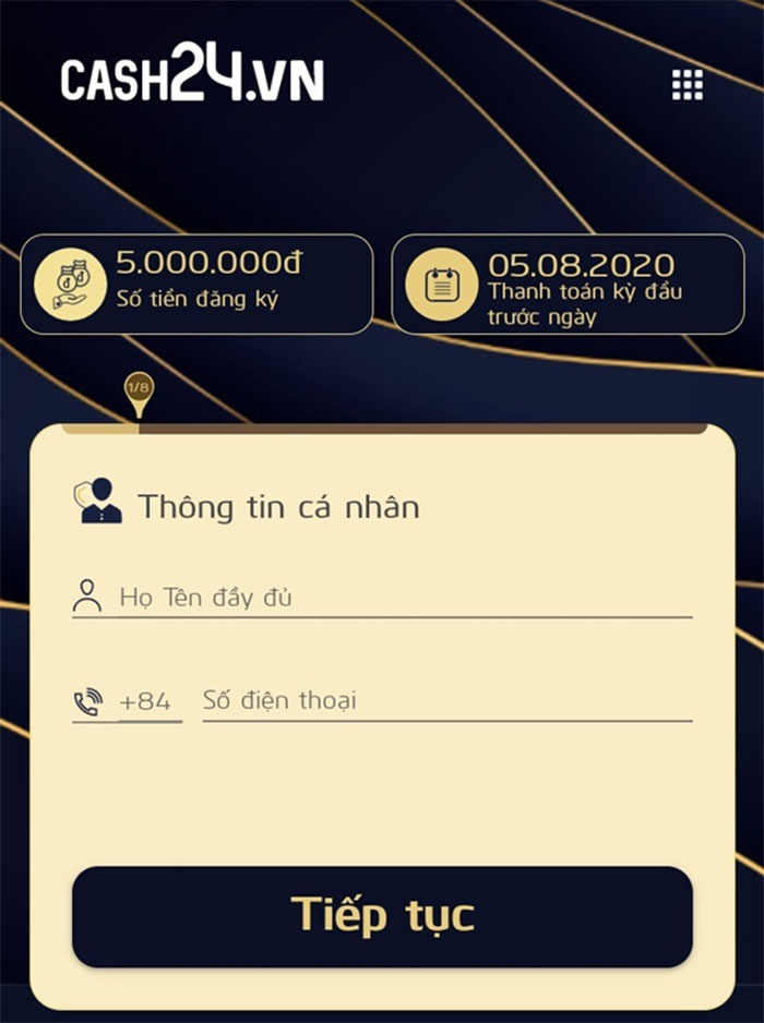 nhập thông tin cá nhân