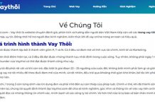 Tổng hợp nội dung vaythoi.com cung cấp cho người dùng vay thôi