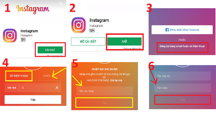 đăng ký tài khoản instagram trên điện thoại