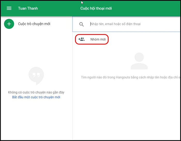 Cách tạo nhóm trên Hangouts