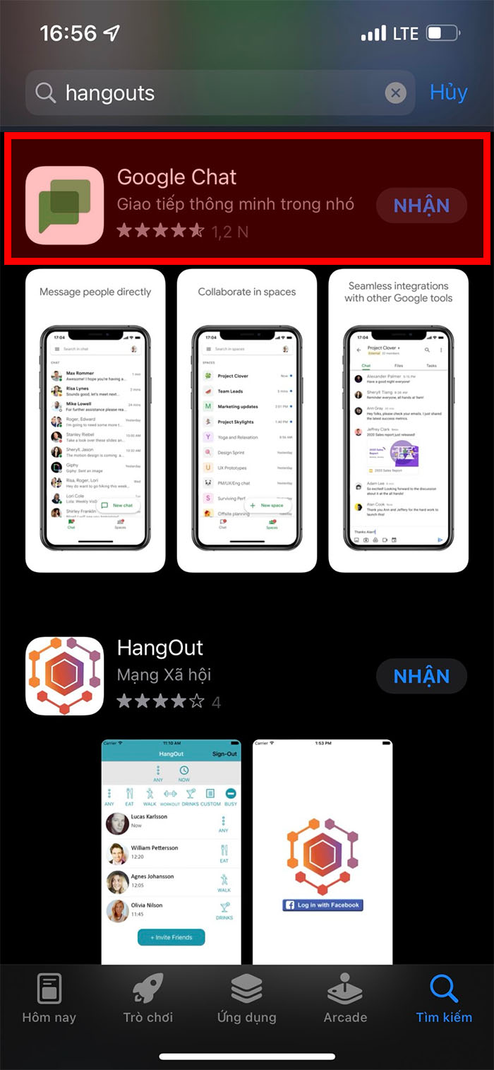 Cài đặt Google Hangouts trên điện thoại