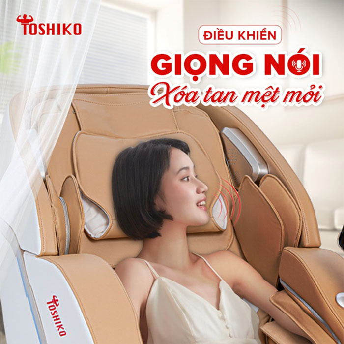 điều khiển giọng nói ghế massage toshiko t22