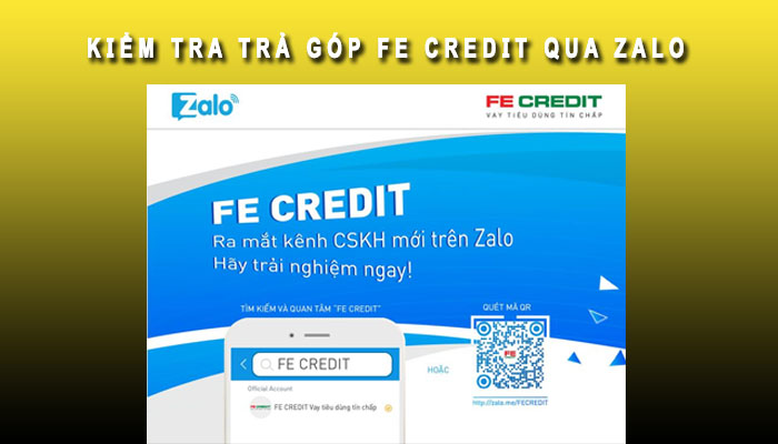 kiểm tra trả góp fe credit qua zalo