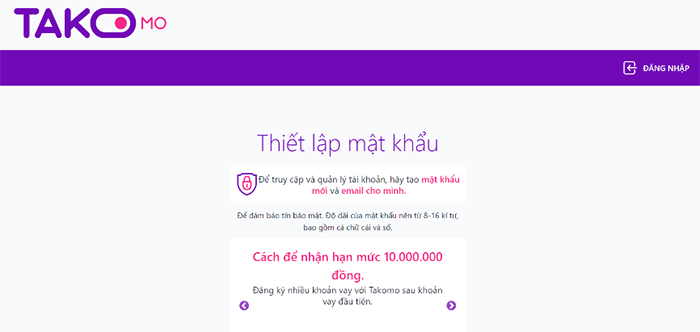 Takomo – Dịch vụ vay tiền cấp tốc online CMND uy tín