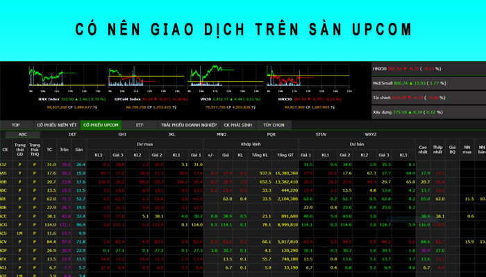 có nên giao dịch trên sàn upcom