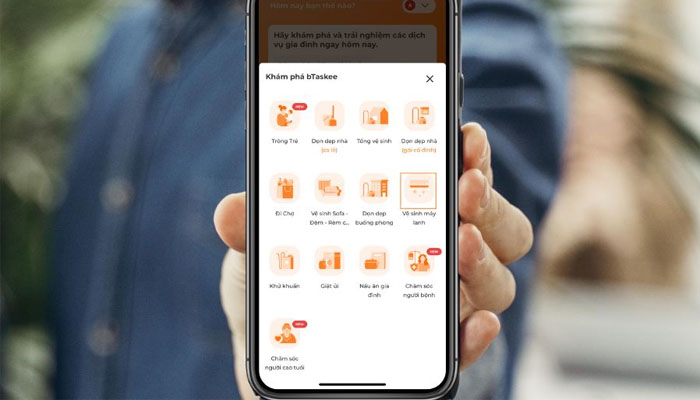 Ứng dụng đặt lịch vệ sinh máy lạnh bTaskee