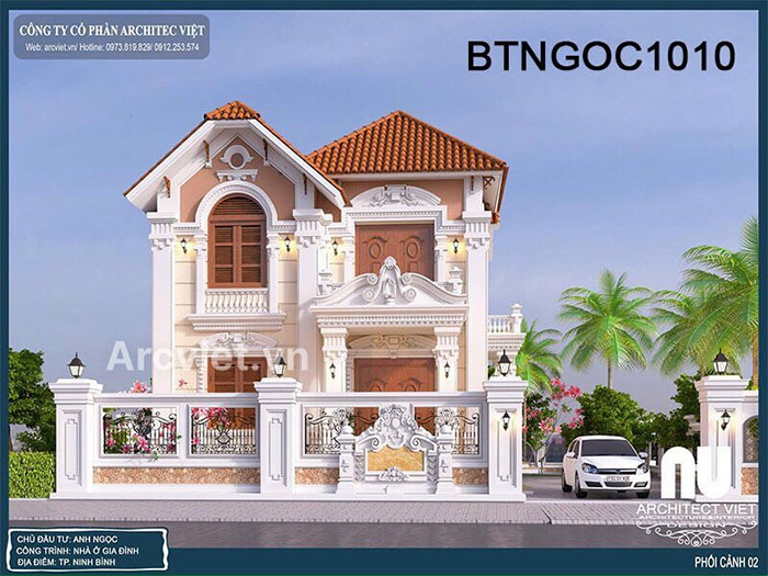 thiết kế biệt thự mái thái
